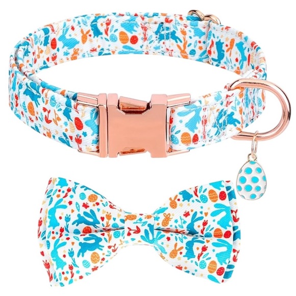 Easter Dog Collar with Bowtie Adjustable Size Medium 13-20" NEW in Package Blue. - Picture 1 of 3